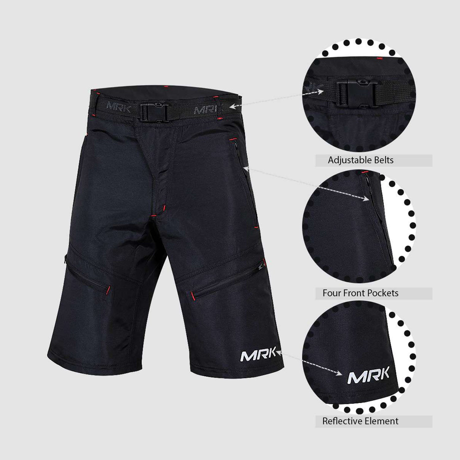 red cycling products mountainbike shorts herren schwarz MTB Shorts LARGE / Sports / MTB Outer Short 100% Polyester. MTB Inner Short 95 % Polyester 5% Spandex
