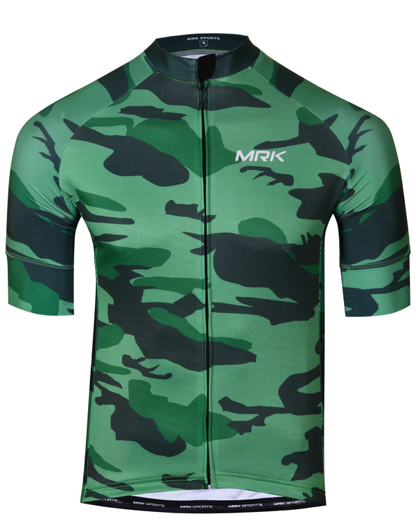 MRK Men's Green Army Camo Cycling Jersey - MRK SPORTS