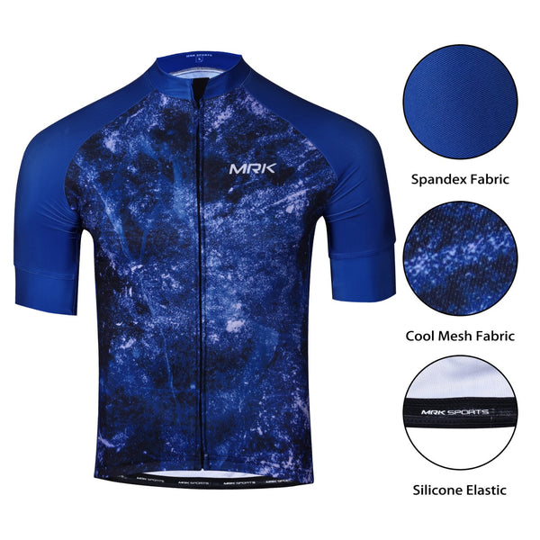 MRK Men's Blue Cosmos Short Sleeve Cycling Jersey - MRK SPORTS